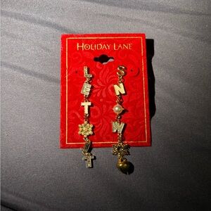 Gold and Silver Holiday Lane “Let it Snow” Earrings